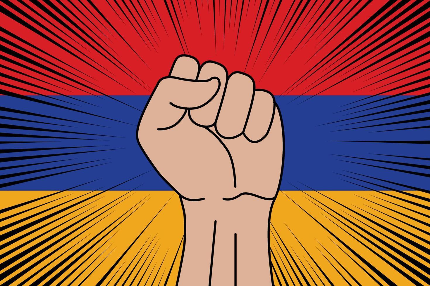 mänsklig näve knöt symbol på flagga av armenia vektor