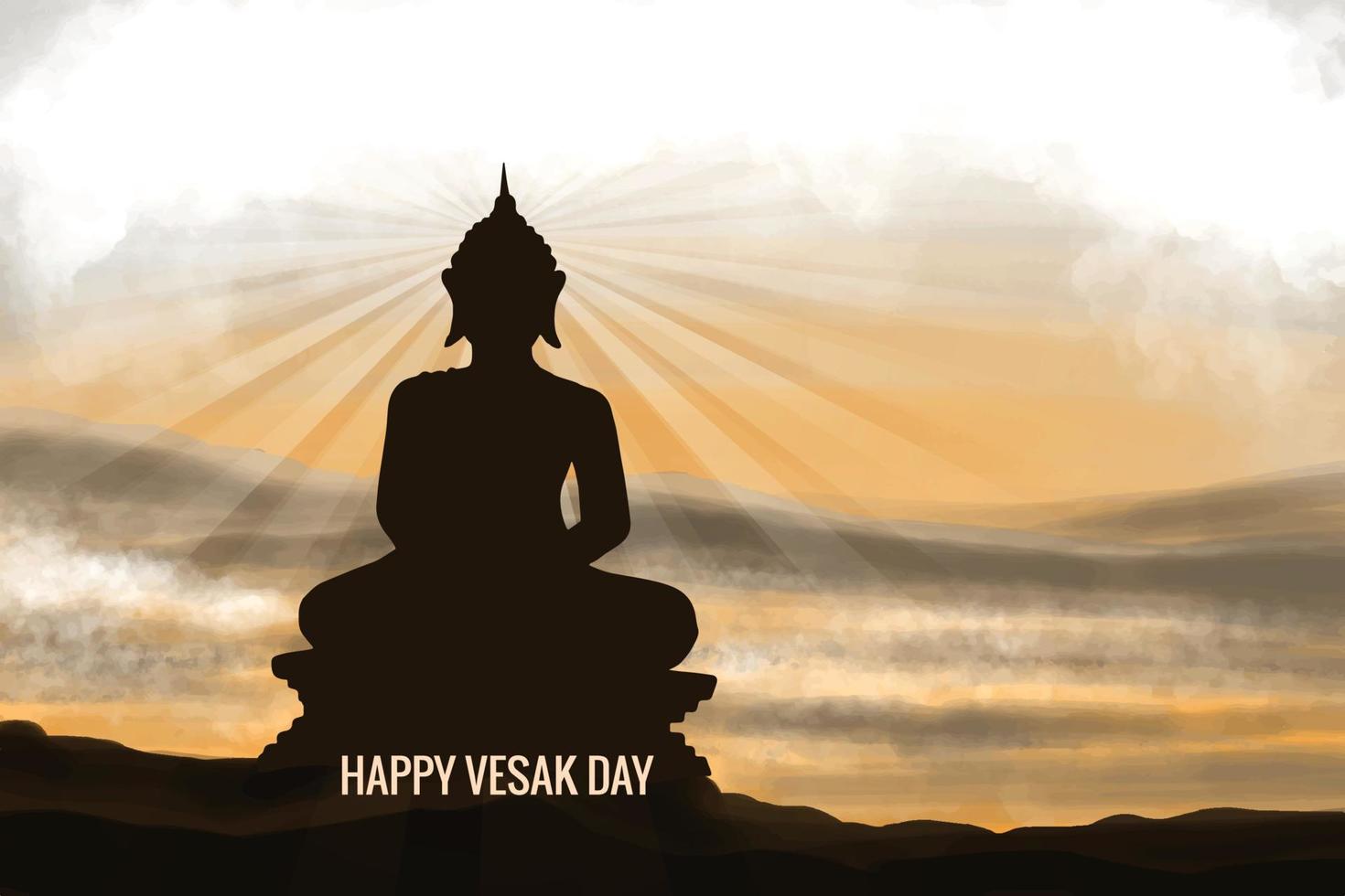 Lycklig Vesak dag buddha purnima lyckönskningar hälsning kort bakgrund vektor