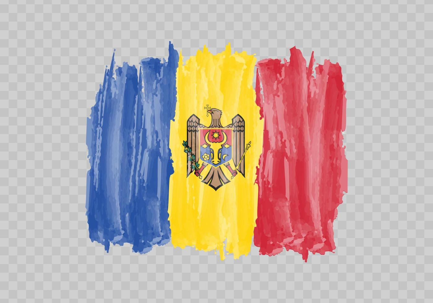 Aquarell Gemälde Flagge von Moldau vektor