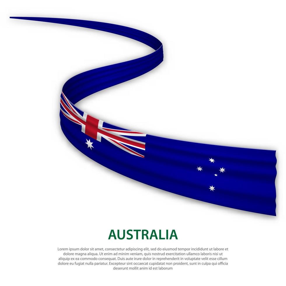 schwenkendes band oder banner mit flagge von australien vektor