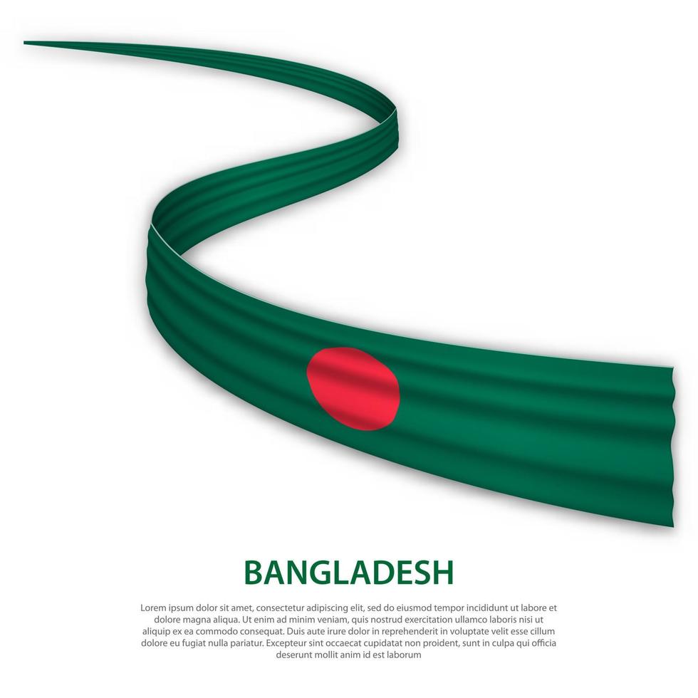 schwenkendes band oder banner mit flagge von bangladesch vektor