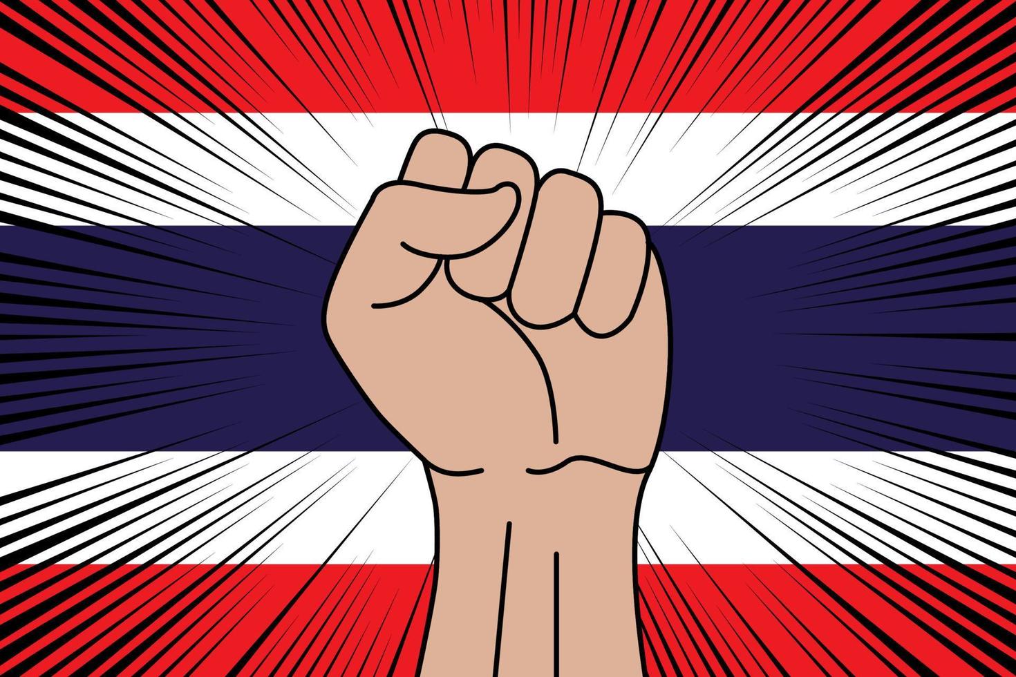 mänsklig näve knöt symbol på flagga av thailand vektor