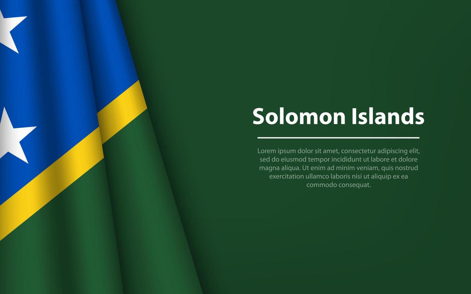 Vinka flagga av solomon öar med copy bakgrund. vektor