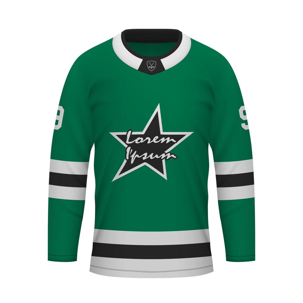 realistisch Eis Eishockey Hemd von Dallas, Jersey Vorlage vektor