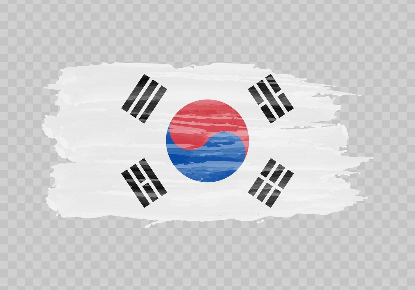 Aquarell Gemälde Flagge von Süd Korea vektor