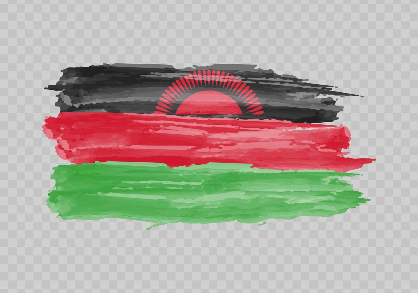 vattenfärg målning flagga av malawi vektor