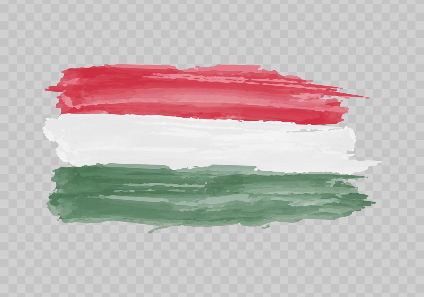 Aquarell Gemälde Flagge von Ungarn vektor