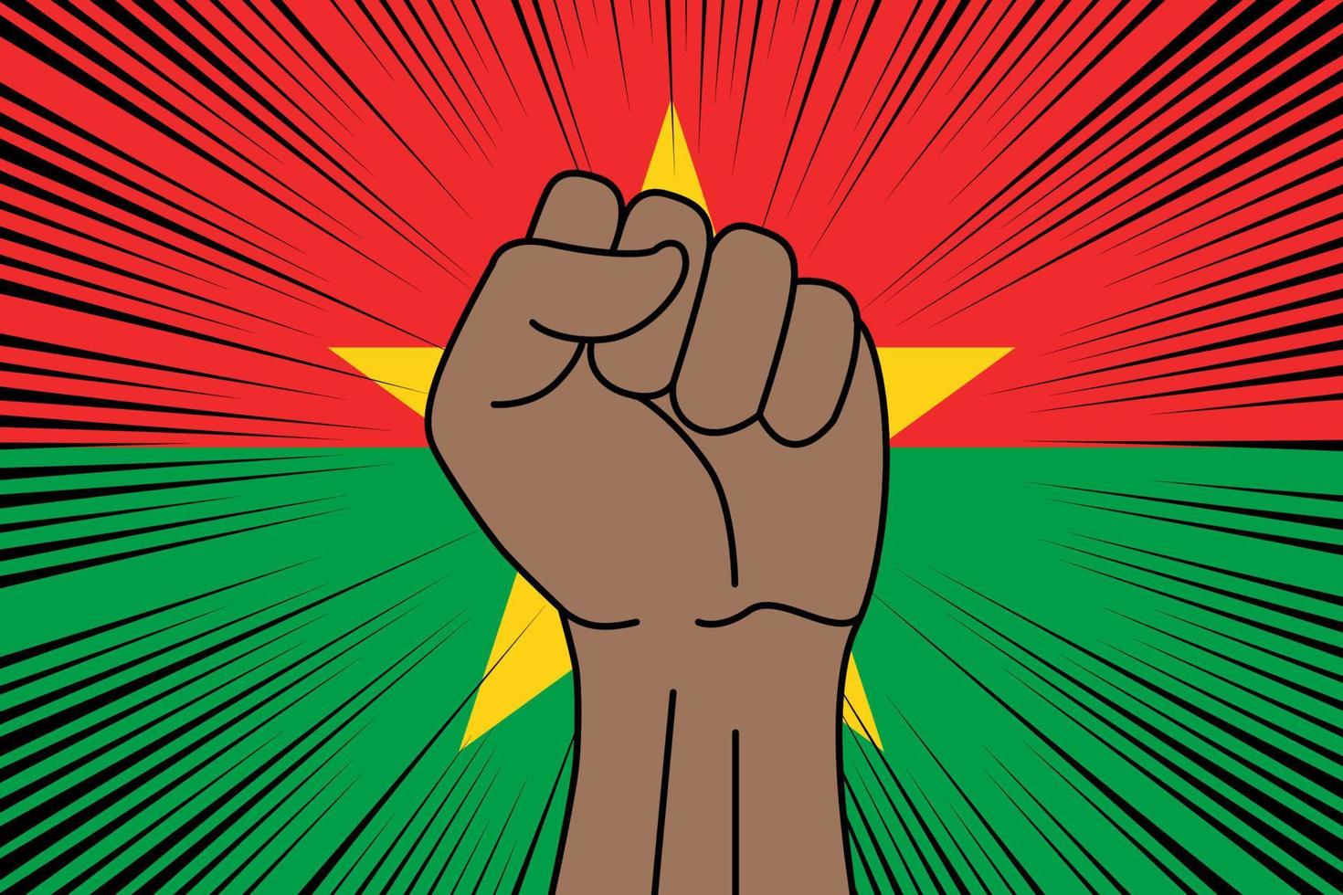 Mensch Faust geballt Symbol auf Flagge von Burkina Faso vektor