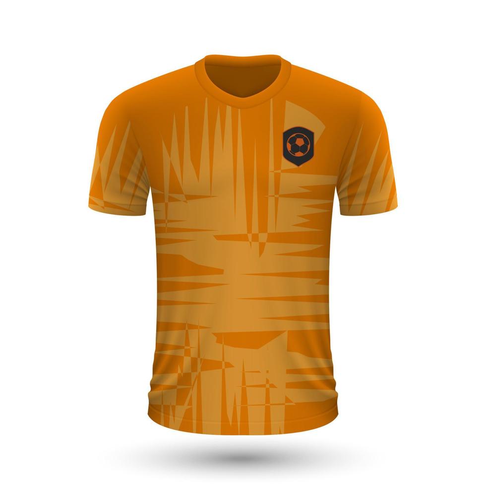 realistisch Fußball Hemd von Niederlande vektor