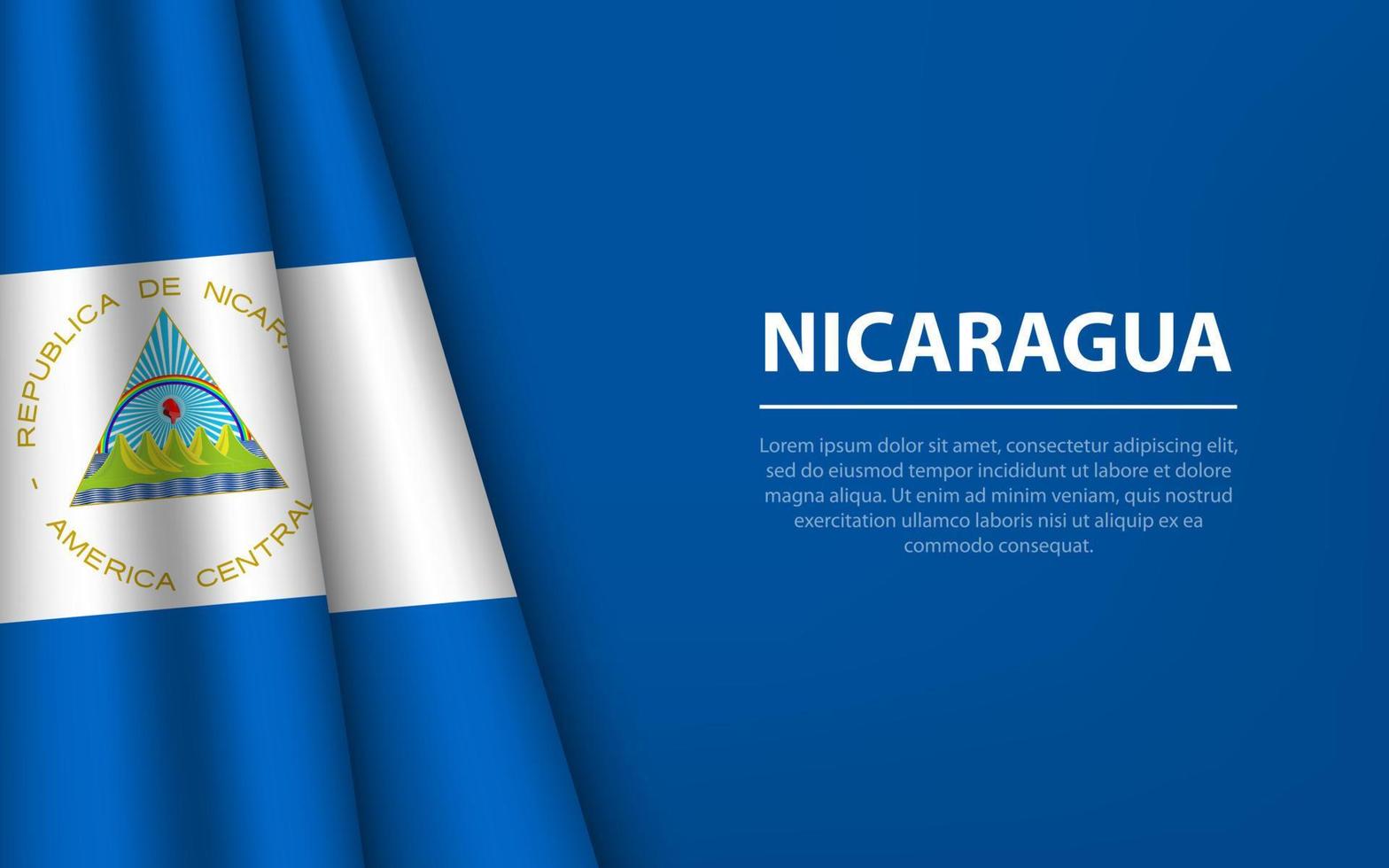 Vinka flagga av nicaragua med copy bakgrund. vektor