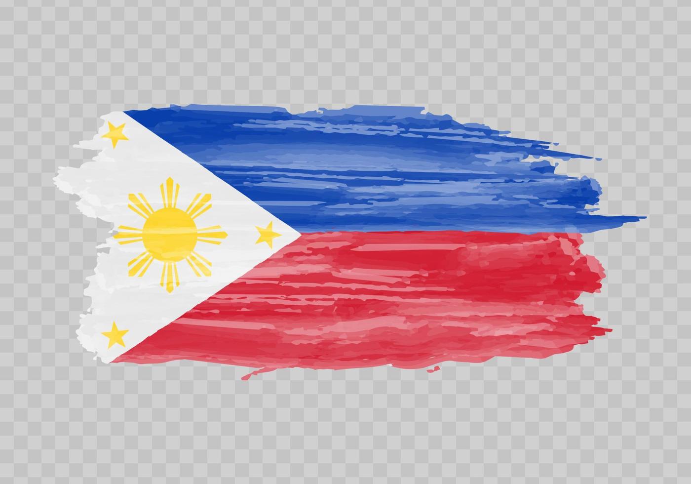 vattenfärg målning flagga av filippinerna vektor