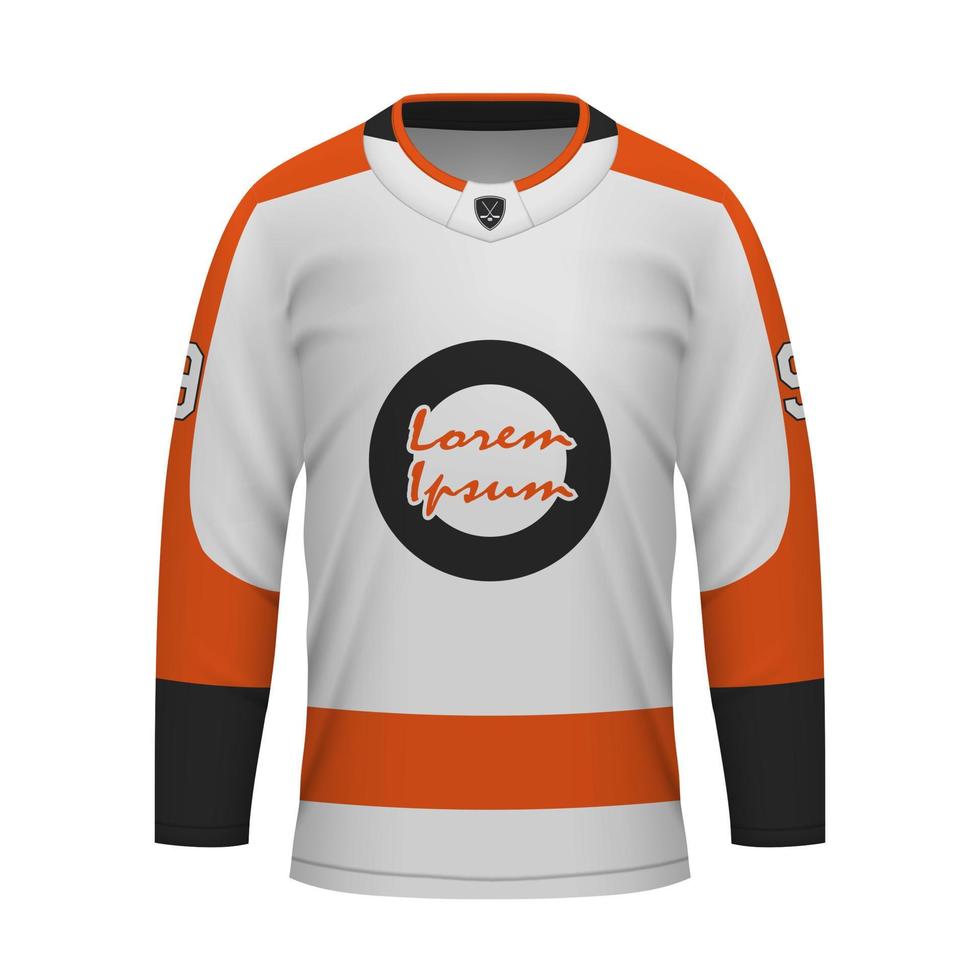 realistisch Eis Eishockey Weg Jersey Philadelphia, Hemd Vorlage vektor