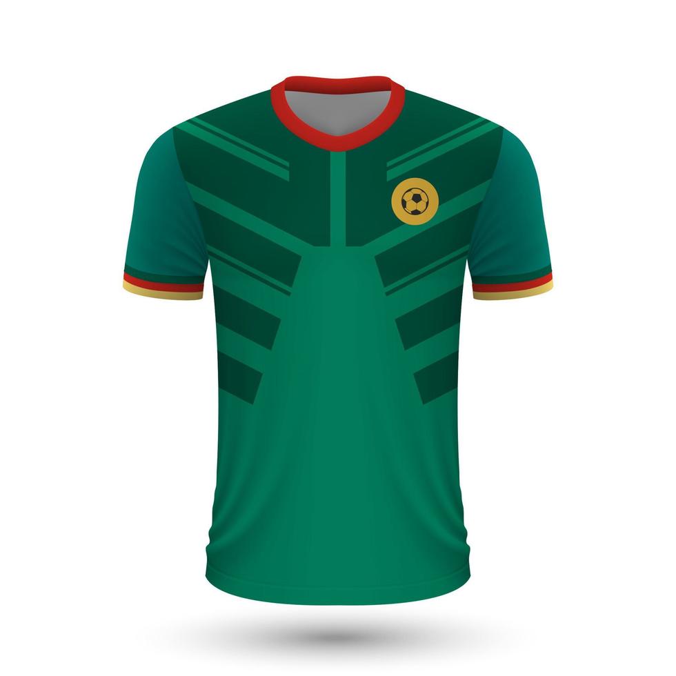 realistisch Fußball Hemd von Kamerun vektor
