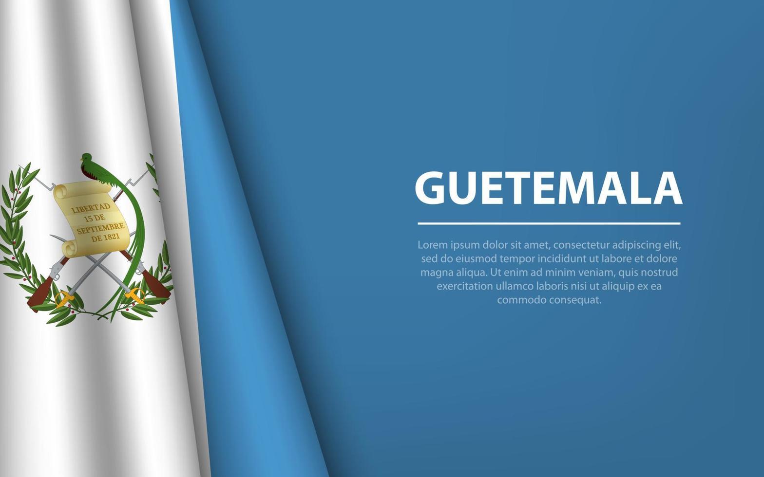 Welle Flagge von Guatemala mit Copyspace Hintergrund. vektor