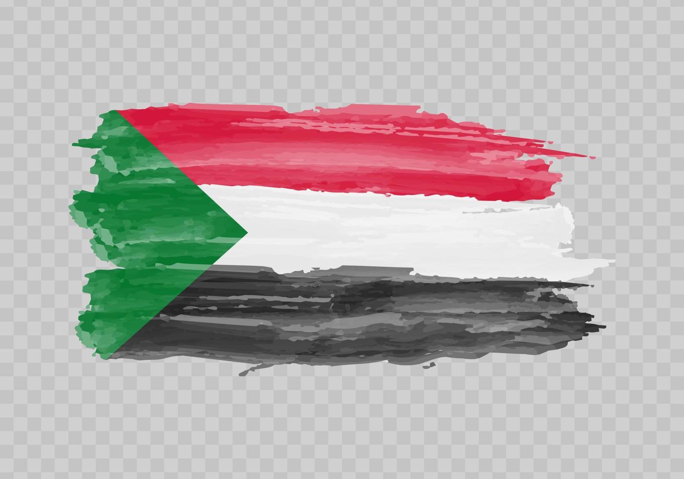 Aquarell Gemälde Flagge von Sudan vektor