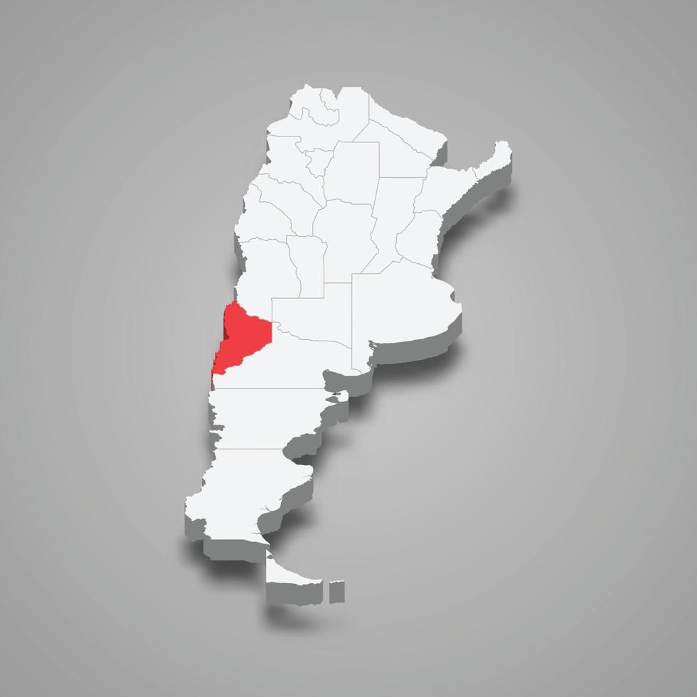 neuquen Region Ort innerhalb Argentinien 3d Karte vektor