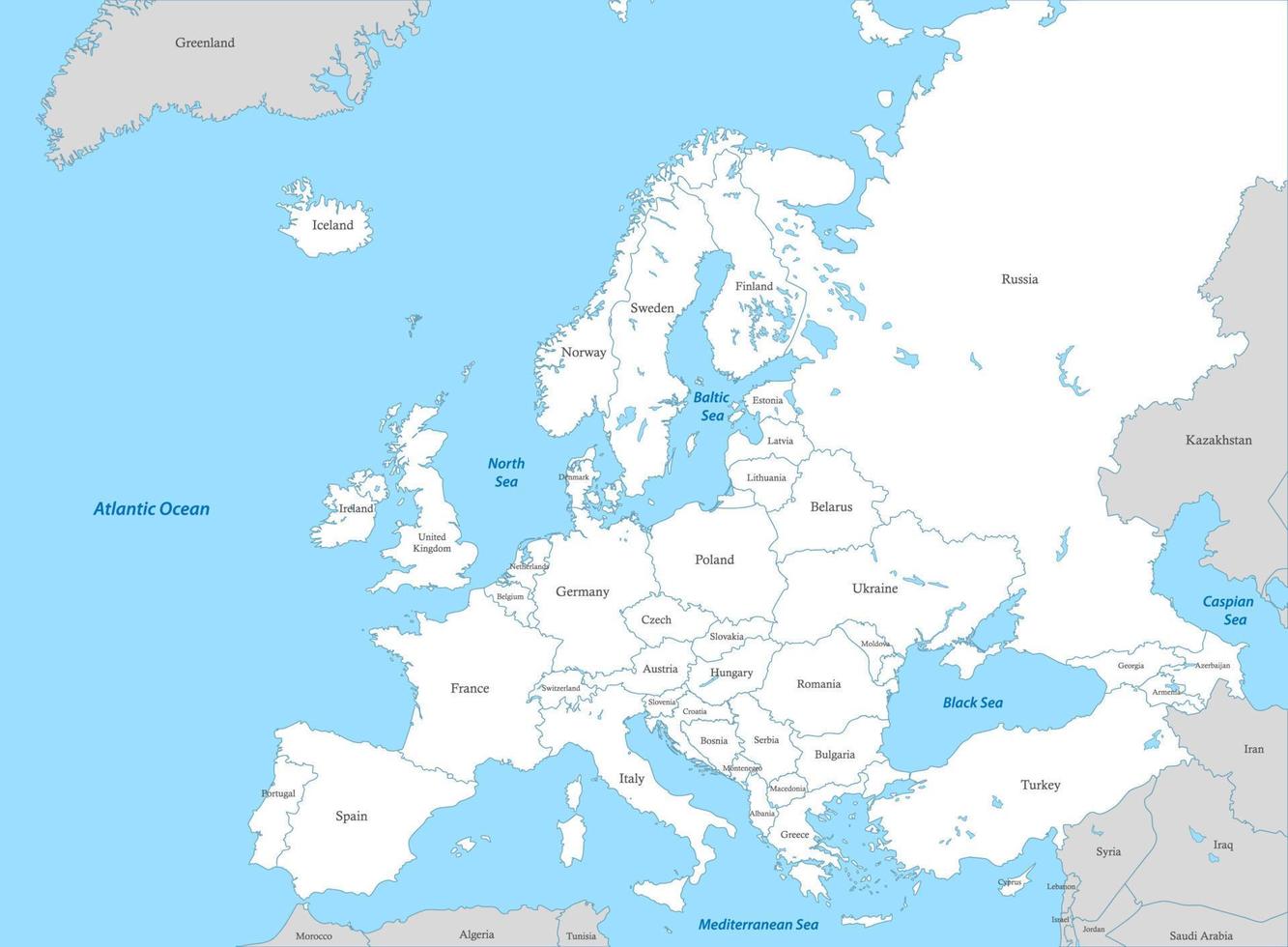 politisch Karte von Europa mit Grenzen vektor