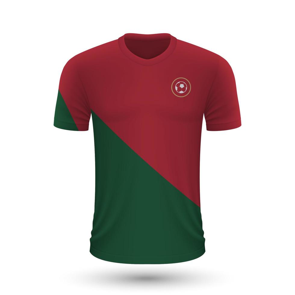 realistisk fotboll skjorta av portugal vektor