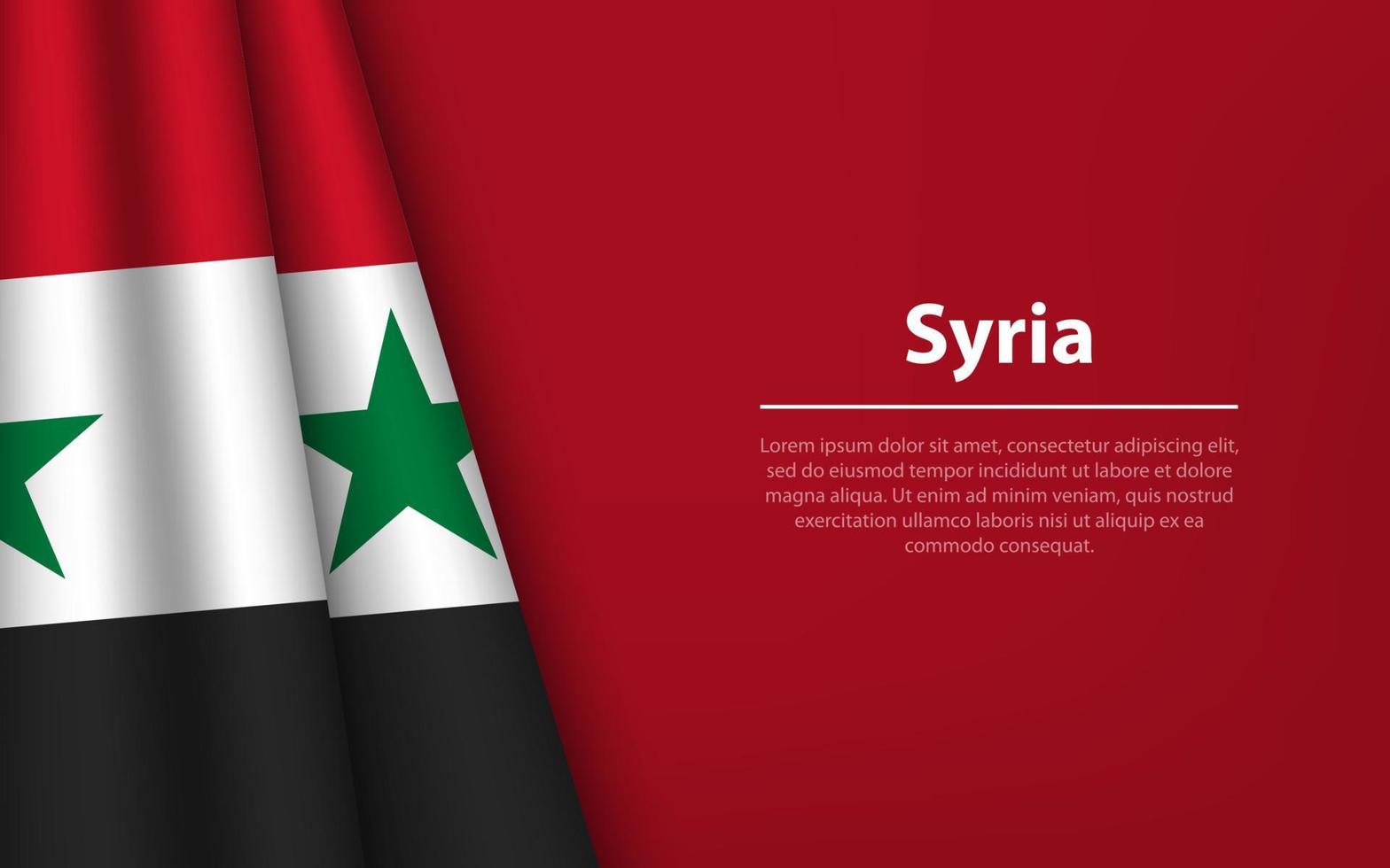 Welle Flagge von Syrien mit Copyspace Hintergrund. vektor