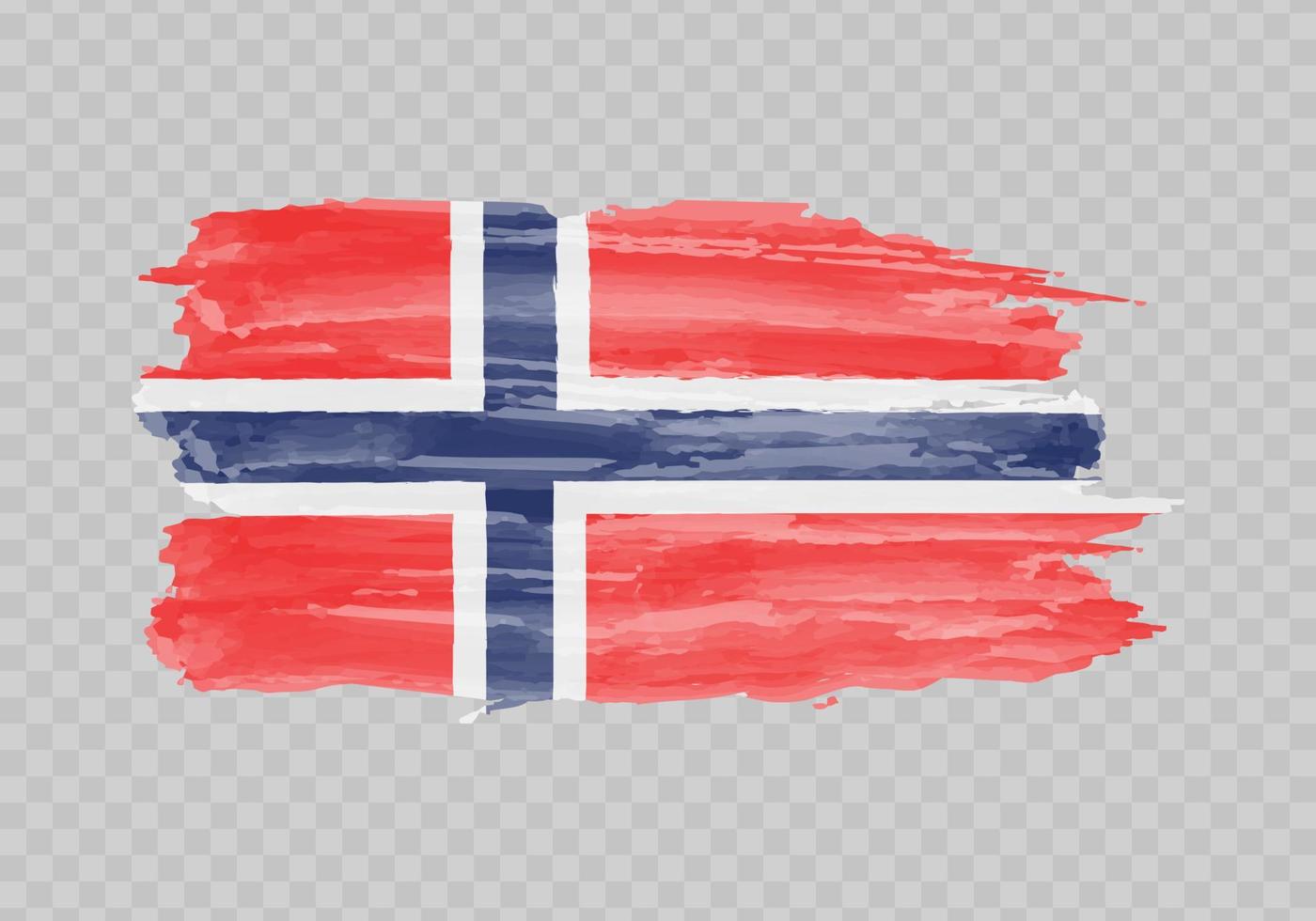 Aquarell Gemälde Flagge von Norwegen vektor