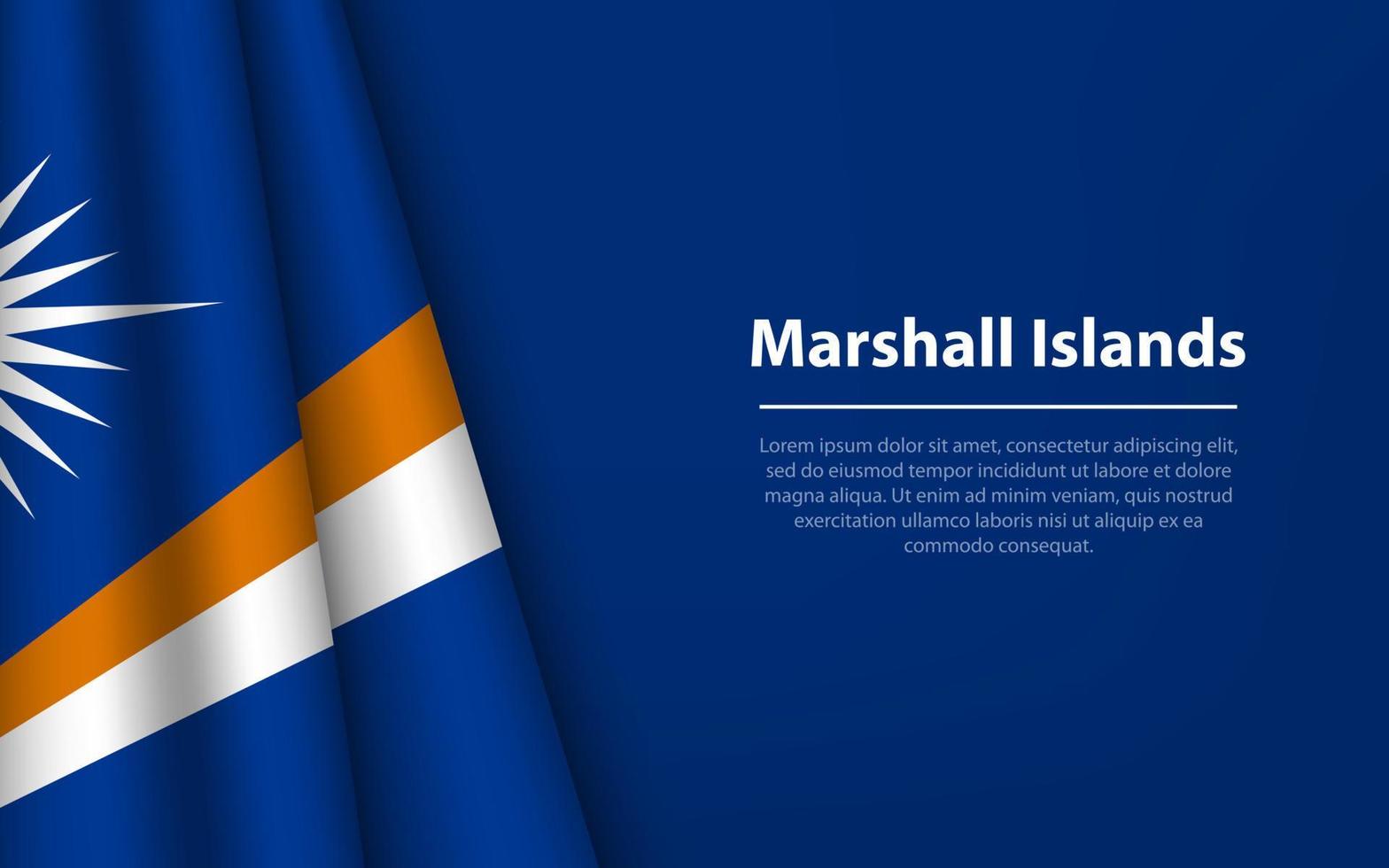 Welle Flagge von Marshall Inseln mit Copyspace Hintergrund. vektor