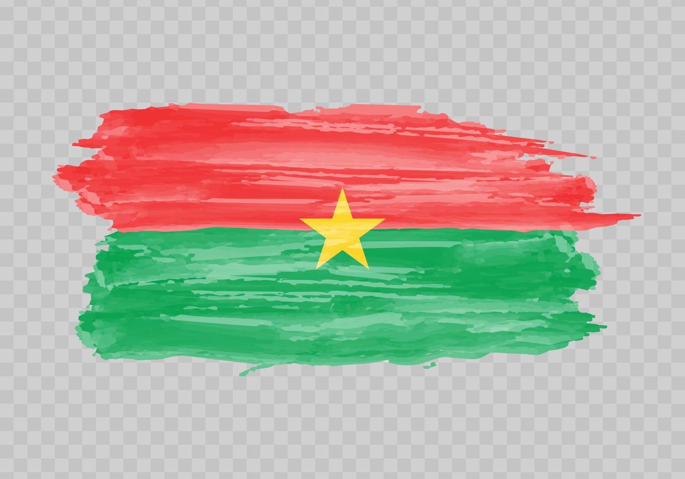 Aquarell Gemälde Flagge von Burkina Faso vektor