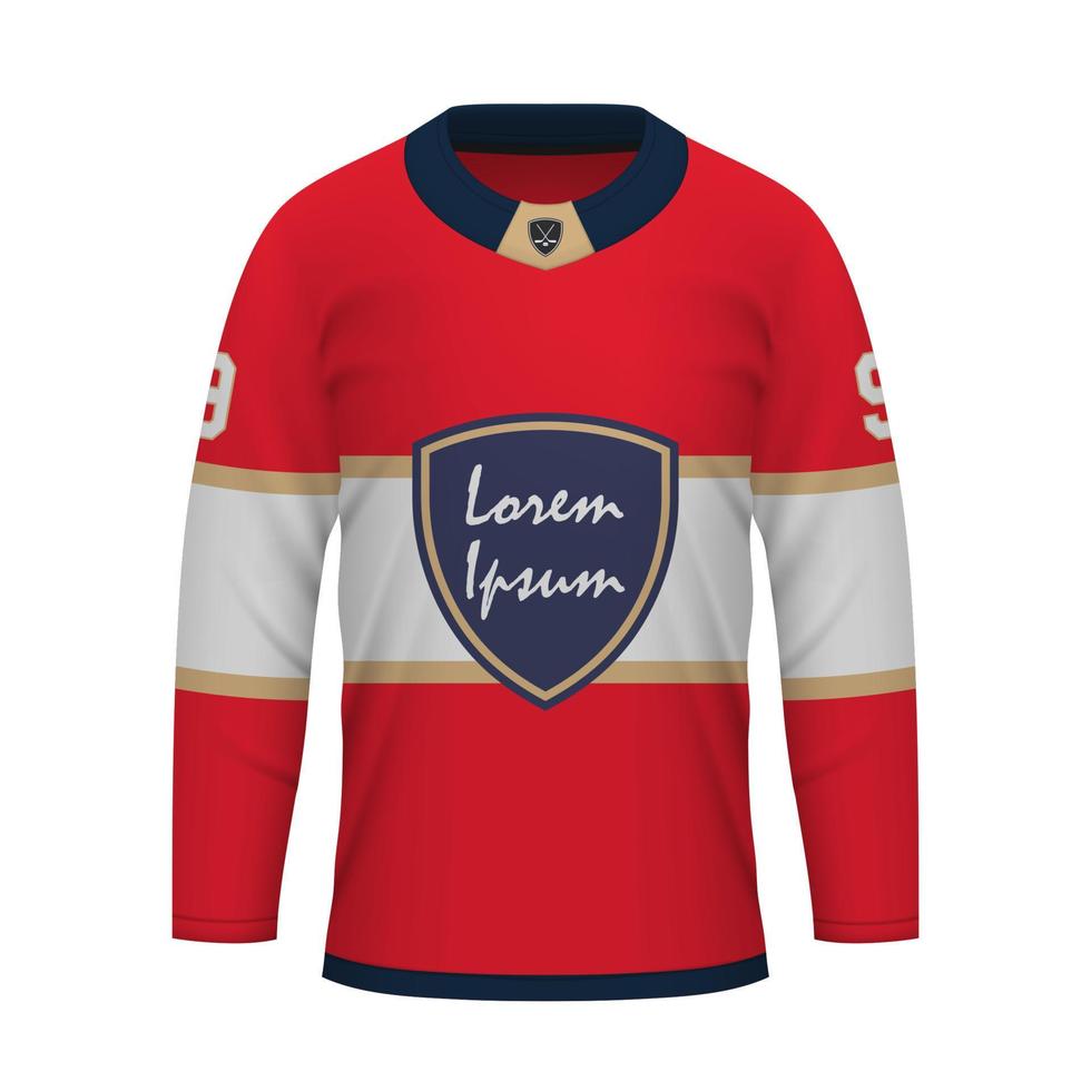 realistisk is hockey skjorta av florida, jersey mall vektor