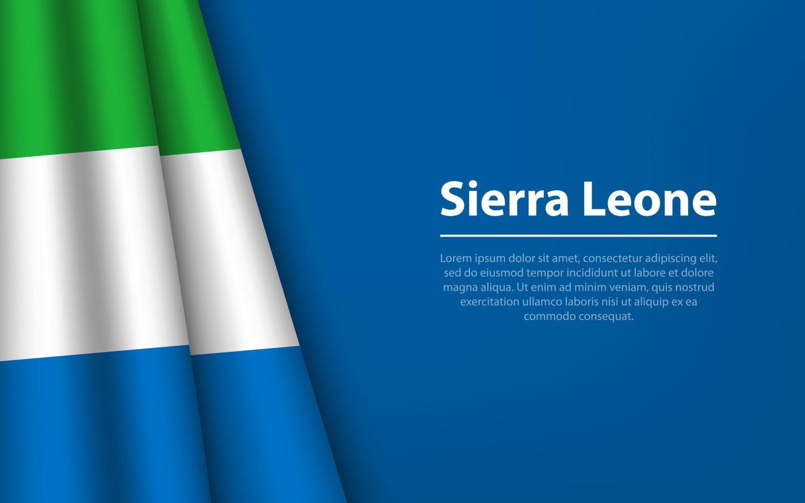 Welle Flagge von Sierra leone mit Copyspace Hintergrund. vektor