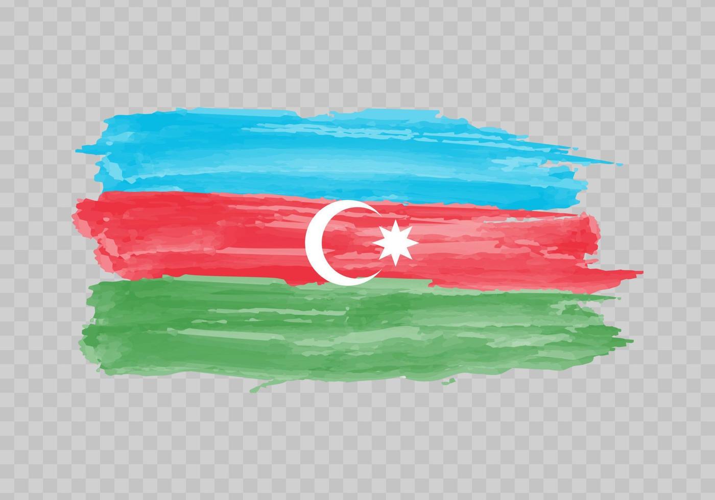 Aquarell Gemälde Flagge von Aserbaidschan vektor