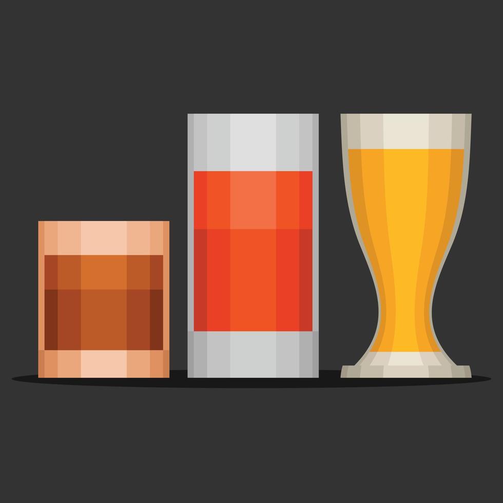 Illustration von verschiedene Typen von Trinken Brille vektor