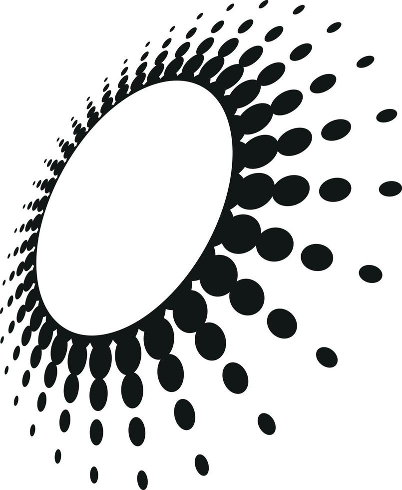 vektor bild av en vit cirkel med halvton mönster