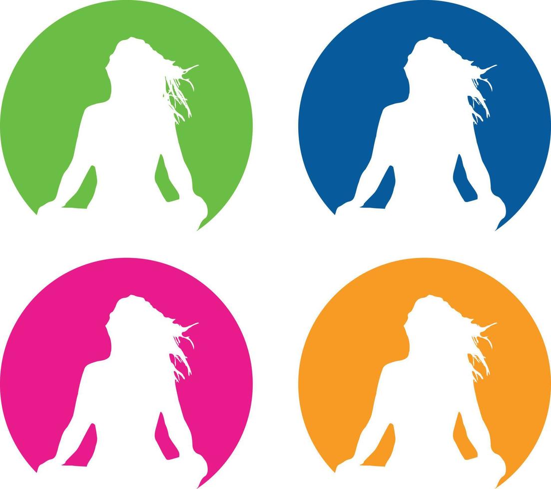 yoga klass logotyp begrepp i olika färger vektor