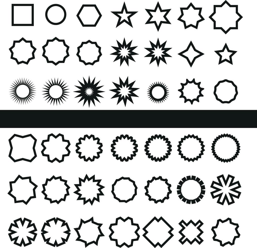 samling av geometrisk former i svart och vit vektor