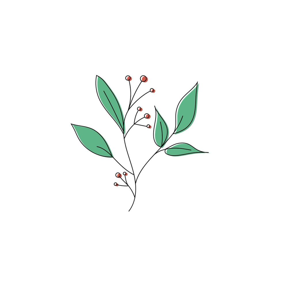 teckning en enda växt löv. samtida minimalistisk konst. perfekt för Hem dekor sådan som affischer, vägg ritningar, stor väska, t-shirt utskrift, klistermärke, cell telefon fall vektor