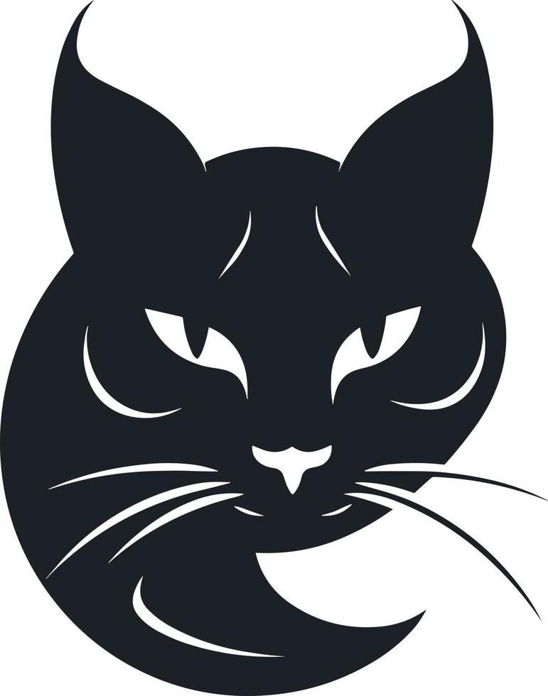 minimalistisk modern katt logotyp. knepig katt ikon. enkel katt vektor ikon.