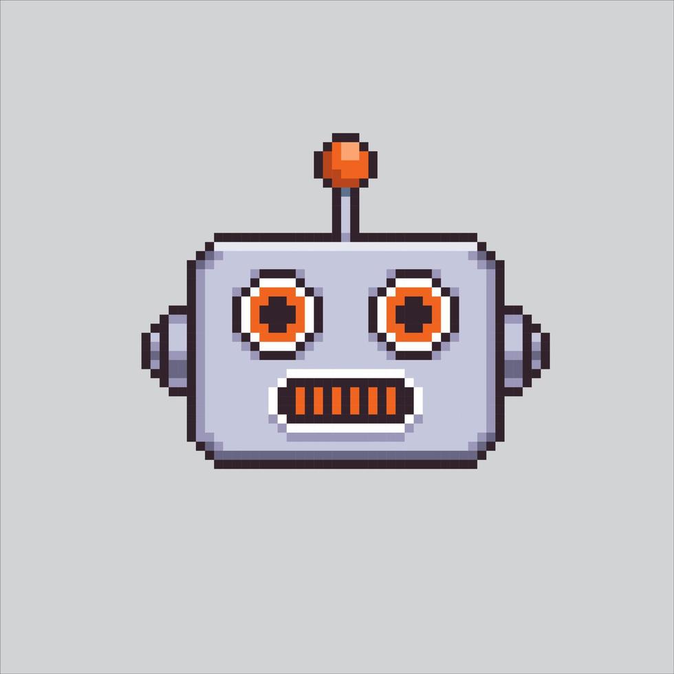 Pixel Kunst Illustration Roboter Kopf. pixelig Roboter. Roboter Kopf Symbol pixelig zum das Pixel Kunst Spiel und Symbol zum Webseite und Video Spiel. alt Schule retro. vektor