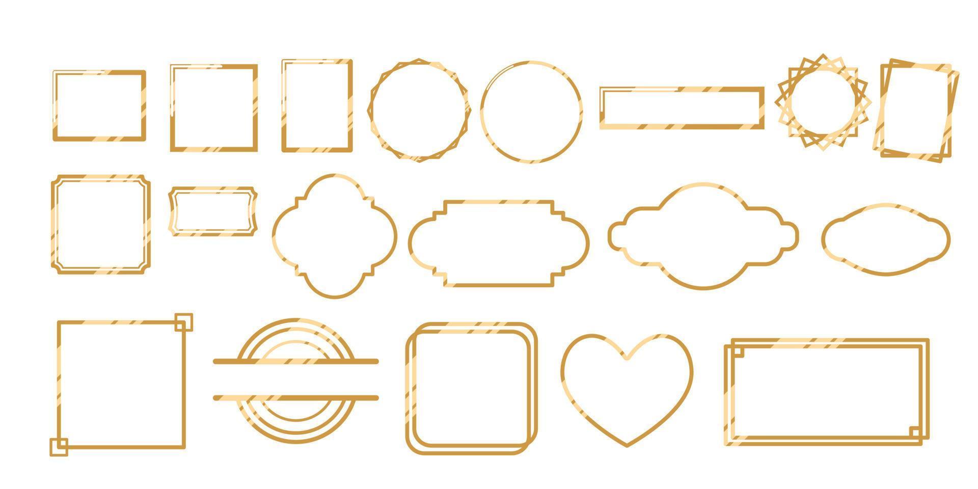 Gold Rahmen Vektor einstellen Sammlung Grafik Clip Art Design