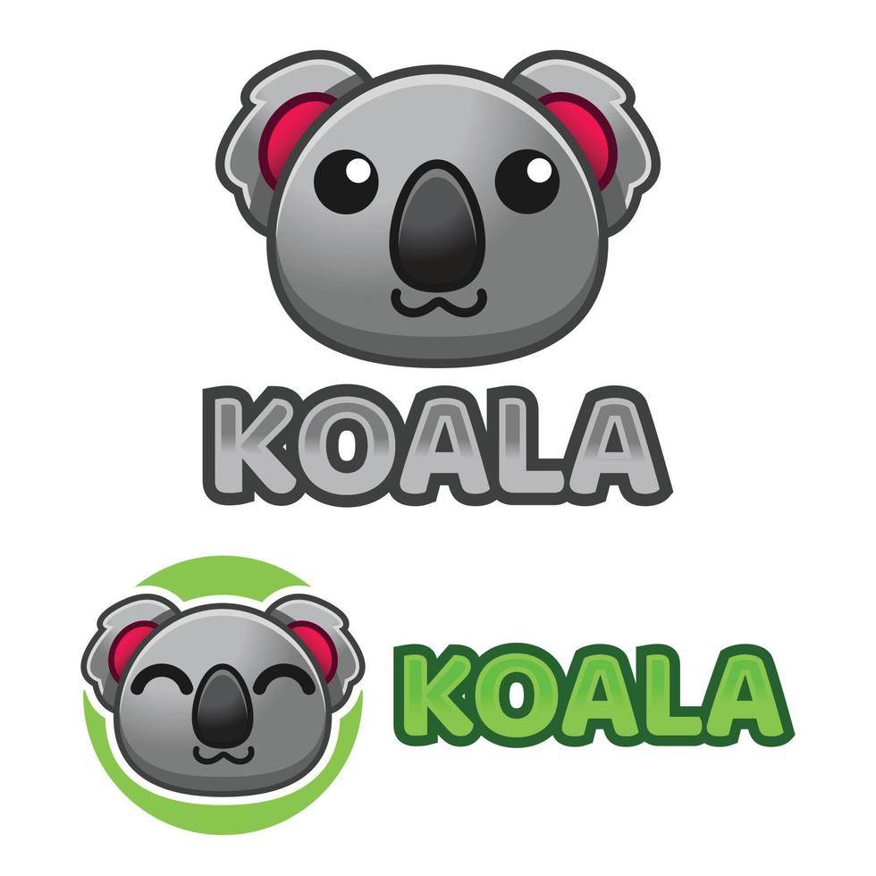 süß kawaii Kopf Koala Maskottchen Karikatur Logo Design Symbol Illustration Charakter Vektor Kunst. zum jeder Kategorie von Geschäft, Unternehmen, Marke mögen Haustier Geschäft, Produkt, Etikett, Team, Abzeichen, Etikette