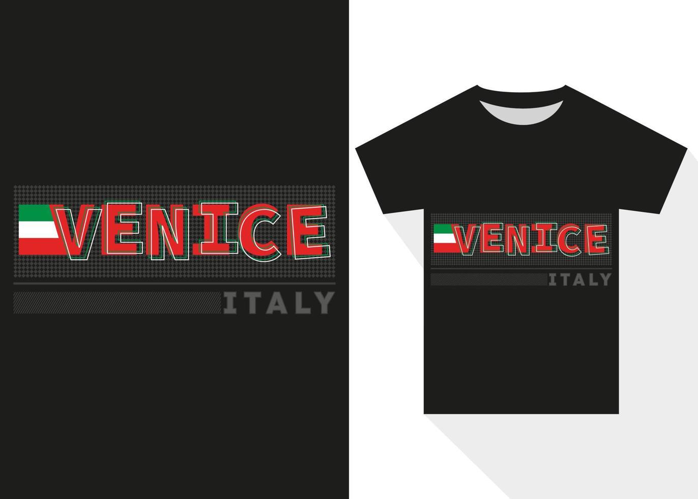 Venedig Italien Typografie T-Shirt Design. einzigartig Typografie t Hemd Design vektor