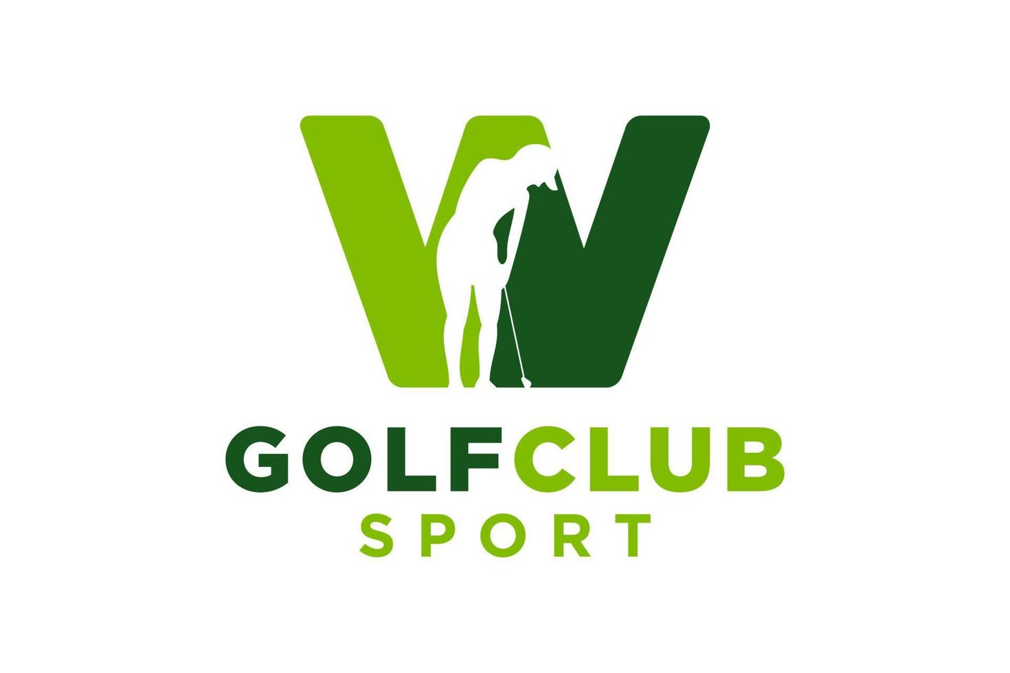 Vektor Initialen Brief w mit Golf kreativ geometrisch modern Logo Design.