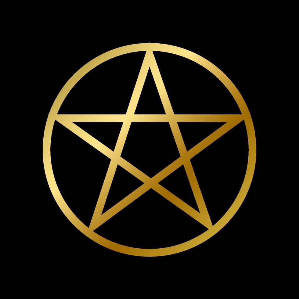 Wicca Pentagramm Symbol isoliert okkulte Sternzeichen vektor