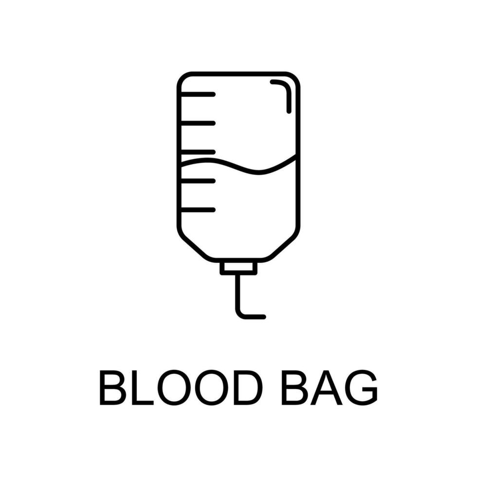 Blut Tasche Linie Vektor Symbol