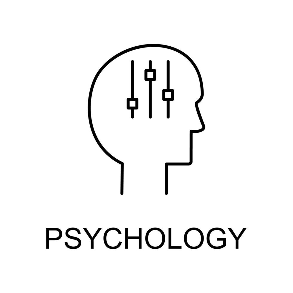 Psychologie Linie Vektor Symbol