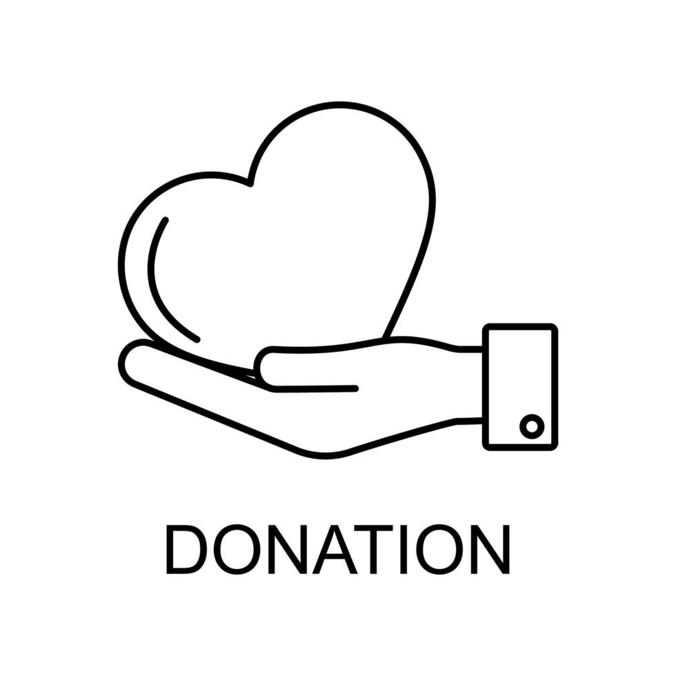 donation linje vektor ikon