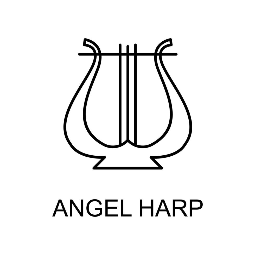 ängel harpa vektor ikon
