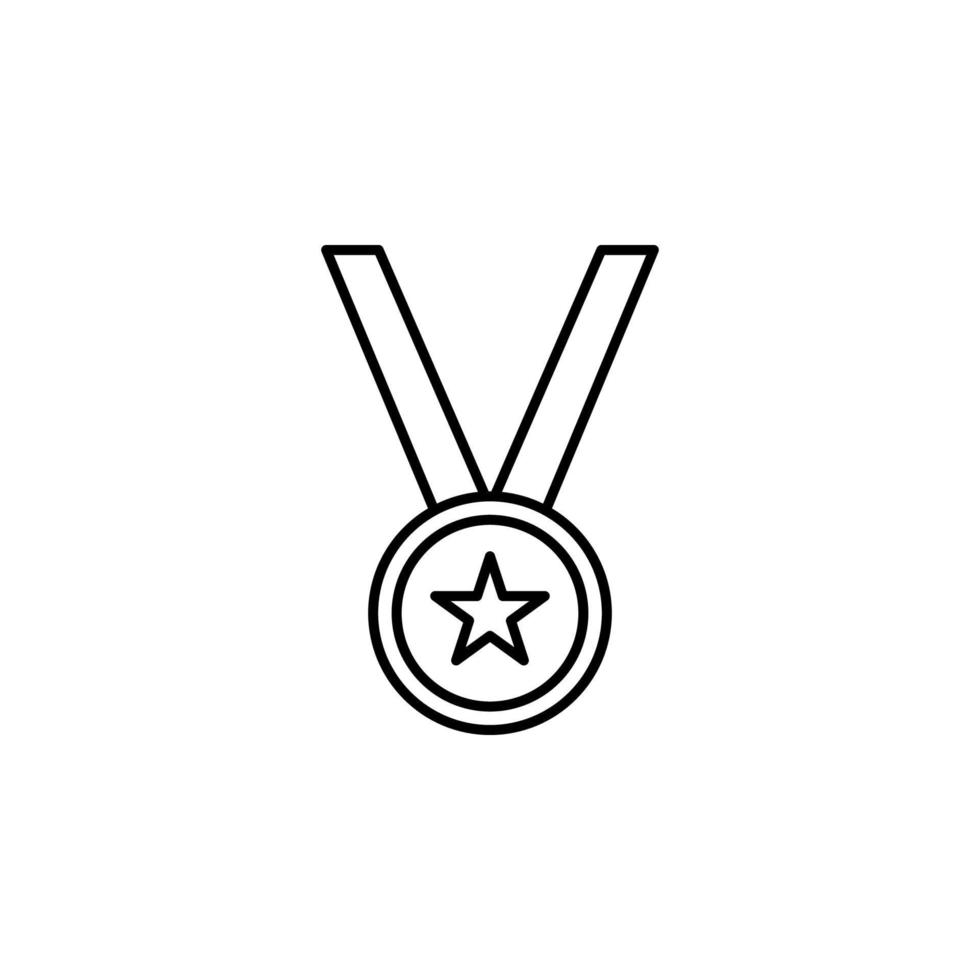 stjärna på de medalj linje vektor ikon
