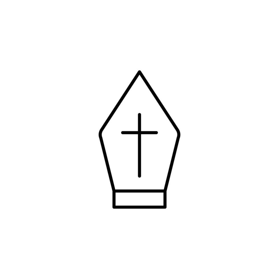 Priester Hut Gliederung Vektor Symbol