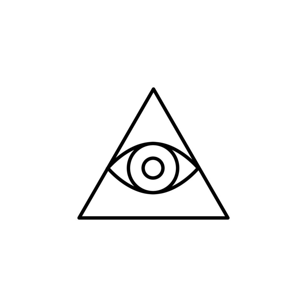 öga i de pyramid översikt vektor ikon