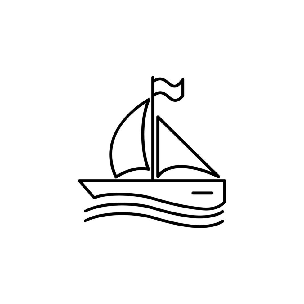 segling Yacht översikt vektor ikon
