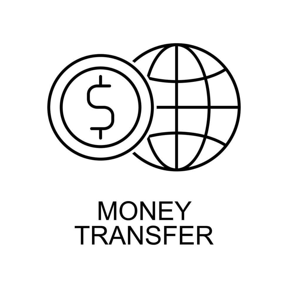 Welt Geld Transfer Vektor Symbol